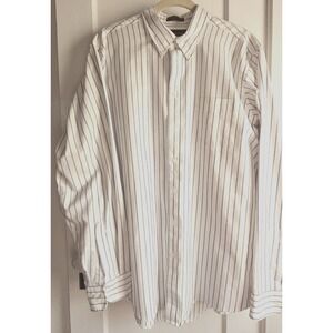 Vintage CHAPS.RALPH LAUREN striped white blue button up shirt Men Tall‎ 17/36-37